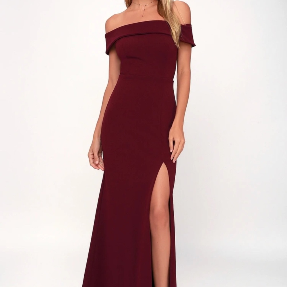 Lulus Aveline Burgundy Dress